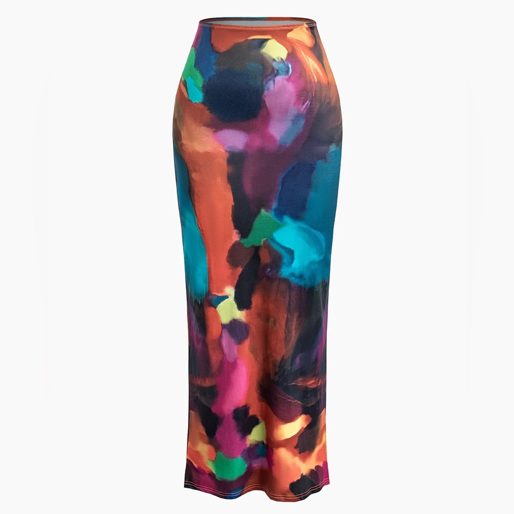 Colorful Abstract Print Women's Skirt